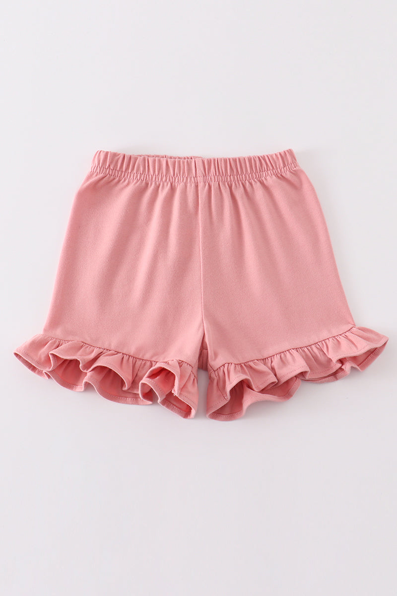 Premium Pink Basic Ruffle Shorts