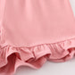 Premium Pink Basic Ruffle Shorts