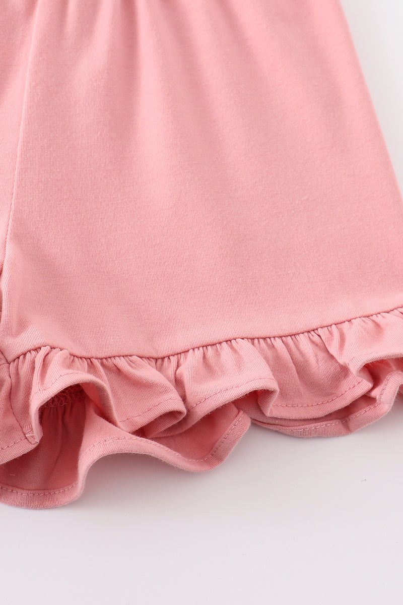 Premium Pink Basic Ruffle Shorts