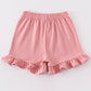 Premium Pink Basic Ruffle Shorts