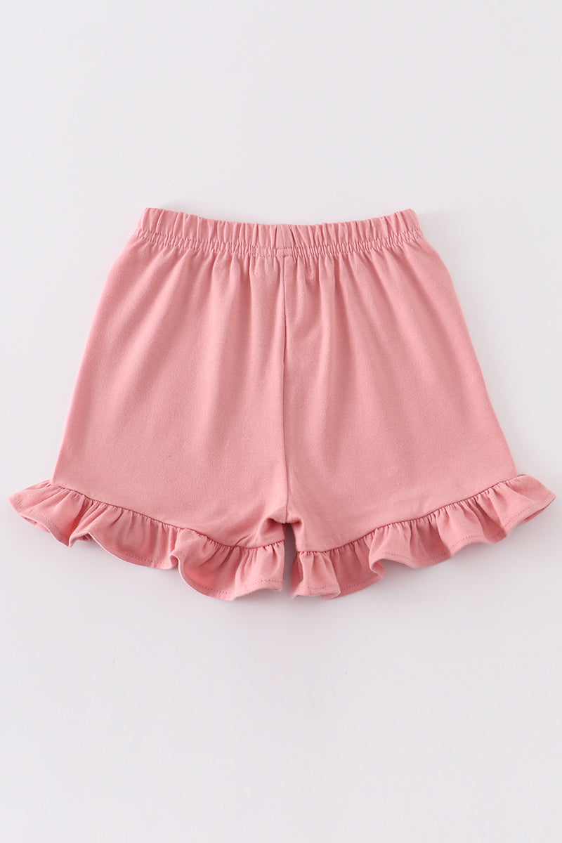 Premium Pink Basic Ruffle Shorts