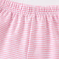 Premium Pink & White Stripe Basic Ruffle Shorts