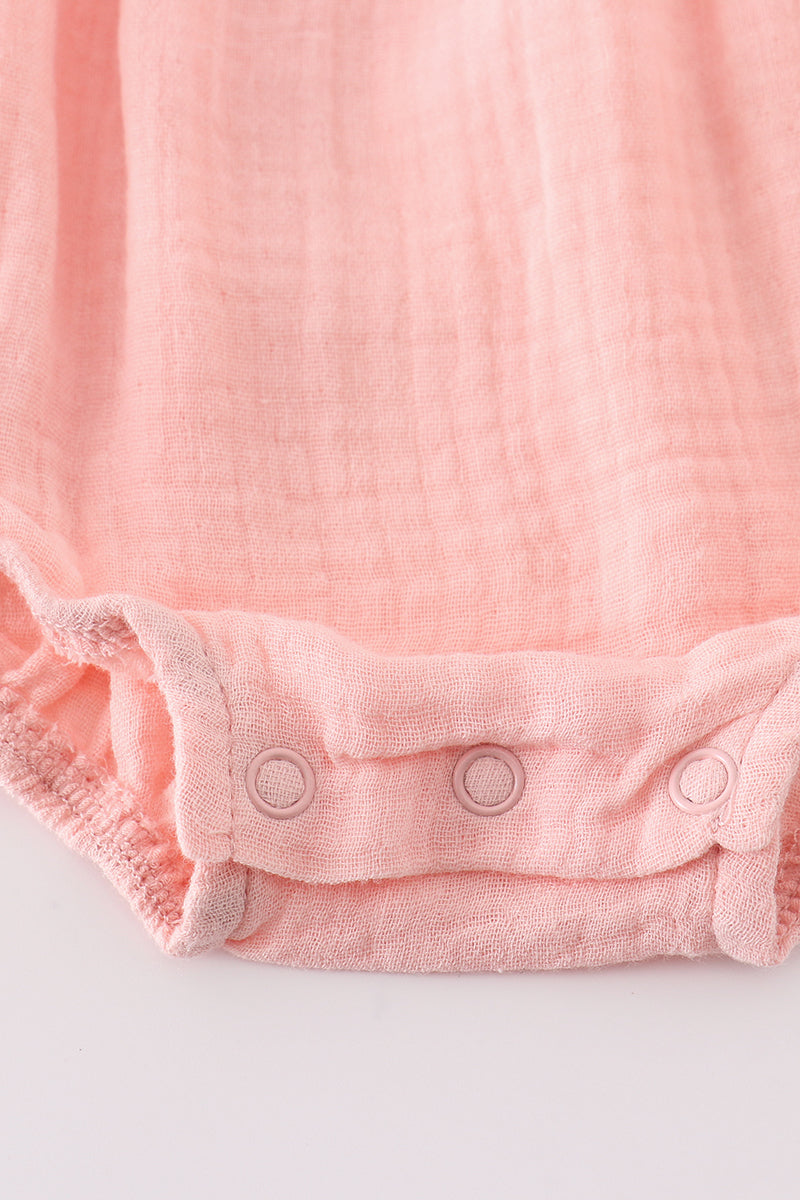 Premium Pink Muslin Ruffle Bubble