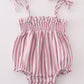 Premium Pink Muslin Stripe Smocked Girl Bubble