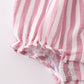 Premium Pink Muslin Stripe Smocked Girl Bubble