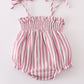 Premium Pink Muslin Stripe Smocked Girl Bubble