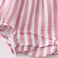 Premium Pink Muslin Stripe Smocked Girl Bubble