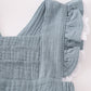 Premium Blue Muslin Ruffle Bubble