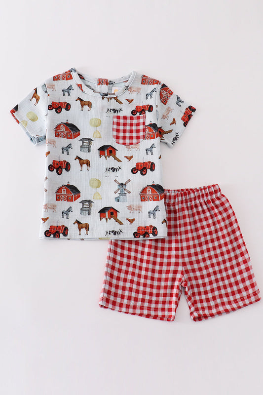 Premium Farm Muslin Boy Shorts Set