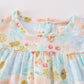 Premium Blue & Pink Muslin Floral Ruffle Baby Set