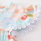 Premium Blue & Pink Muslin Floral Ruffle Baby Set