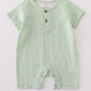 Premium Sage Muslin Stripe Boy Romper