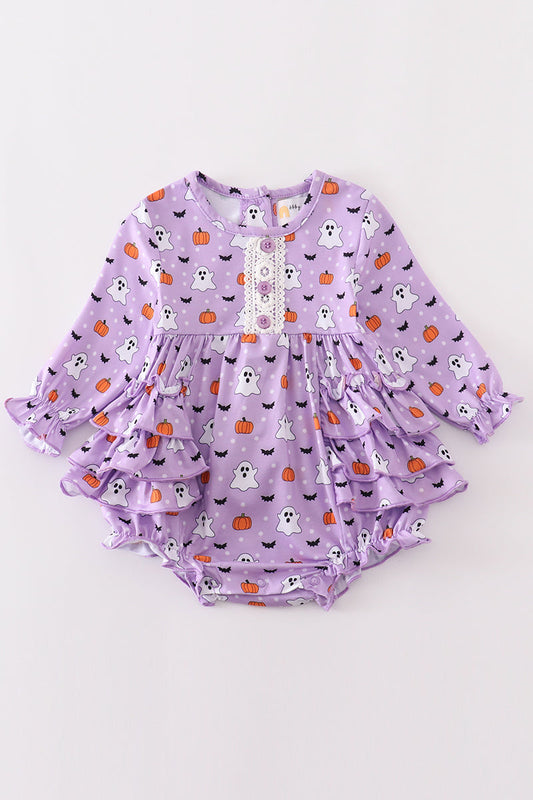 Premium Purple Halloween Print Girl Bubble