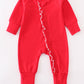 Premium Red Ruffle Zip Girl Pajama Romper