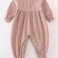 Premium Caramel Gingham Girl Romper