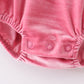 Premium Pink Velvet Ruffle Bubble