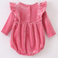 Premium Pink Velvet Ruffle Bubble