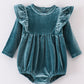 Premium Teal Velvet Ruffle Bubble