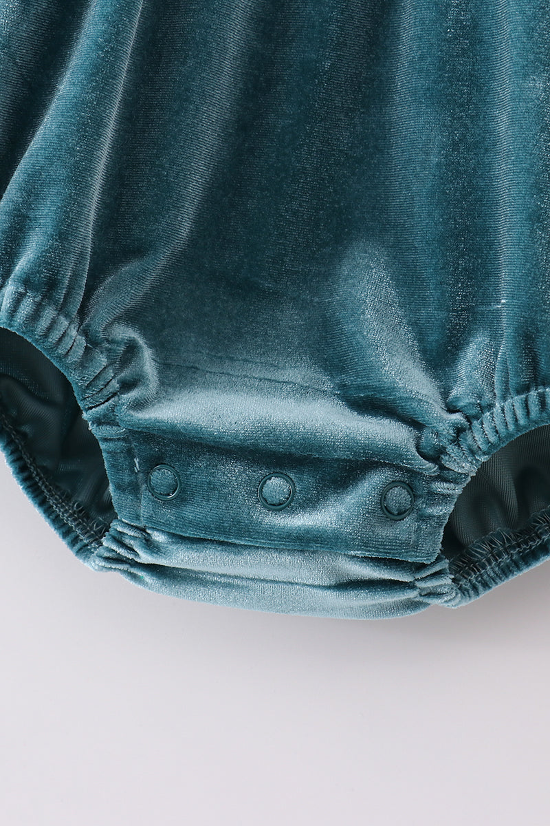 Premium Teal Velvet Ruffle Bubble