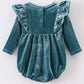 Premium Teal Velvet Ruffle Bubble