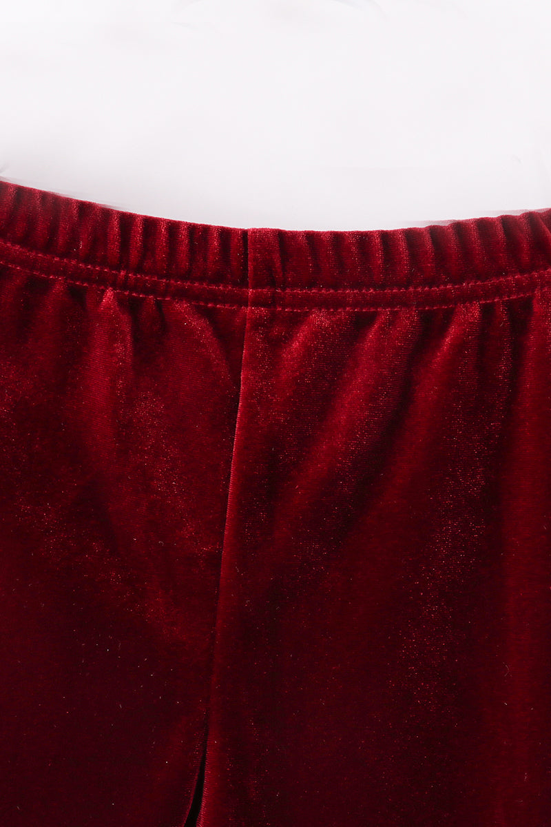 Premium Maroon Velvet Bell Pants