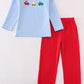 Premium Blue Vehicle Applique Boy Set