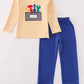 Premium Mustard Stripe Tools Applique Boy Set