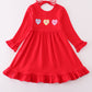 Premium Red Valentine Heart Applique Dress