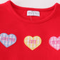 Premium Red Valentine Heart Applique Girl Set