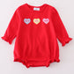 Premium Red Valentine Heart Applique Girl Bubble