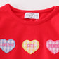 Premium Red Valentine Heart Applique Girl Bubble