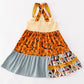 Platinum Yellow Halloween Print Apron Dress