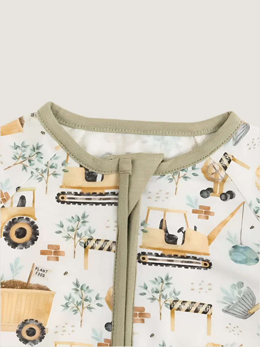 Dig It! Excavator Bamboo Convertible Romper