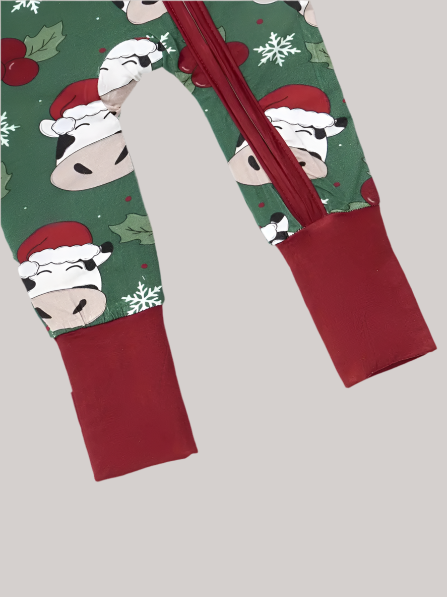 Moo-rry Christmas Bamboo Romper