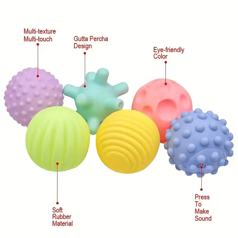 Baby Sensory Ball Set, 6-pcs