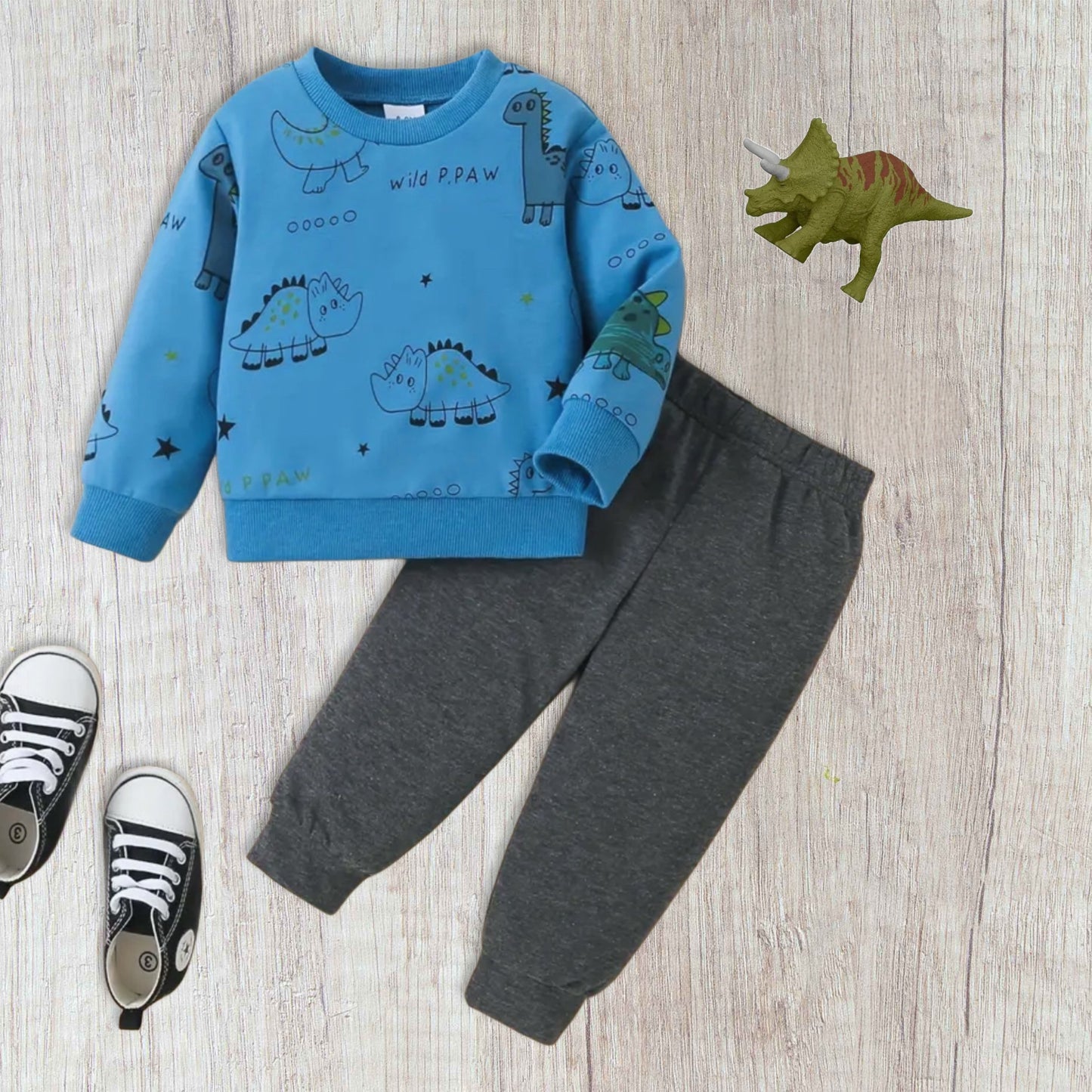 Blue Dino Pant Set