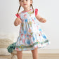 Platinum Balloon Print Ruffle Tiered Dress