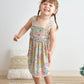 Platinum Floral Print Strap Girls Dress