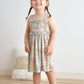 Platinum Floral Print Strap Girls Dress