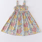 Platinum Floral Print Strap Girls Dress