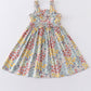 Platinum Floral Print Strap Girls Dress