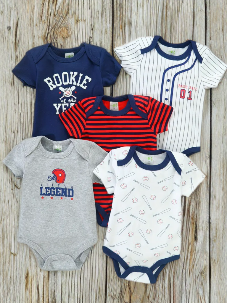 Sports Fan Onesies, 5-pc Set