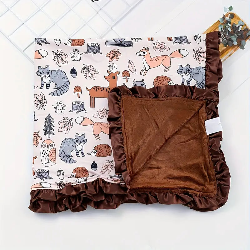 Forest Friends Ruffle Blanket