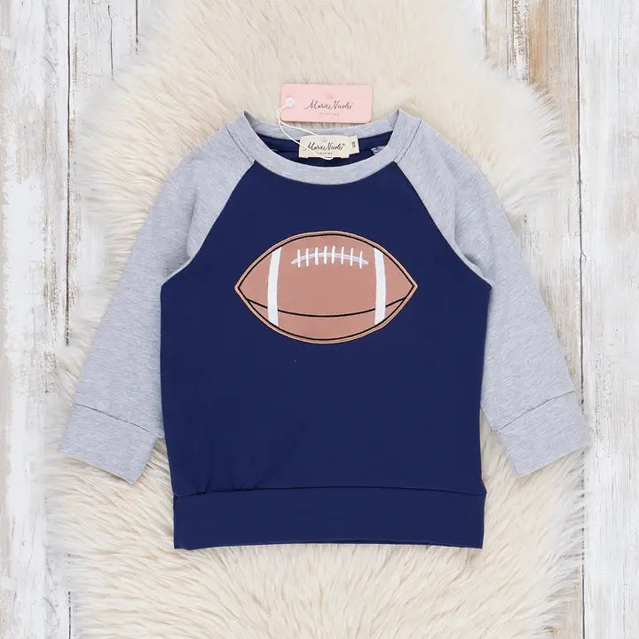 Grey Raglan Embroidered Football Shirt