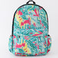 Green Lily Print Backpack Bag