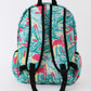 Green Lily Print Backpack Bag