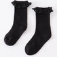 Black Knit Lace Girls Socks