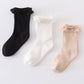 Black Knit Lace Girls Socks