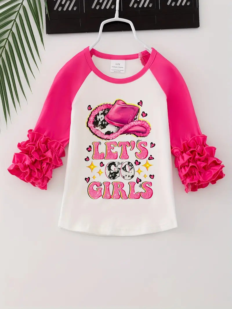 "Let's Go Girls" Ruffle Top