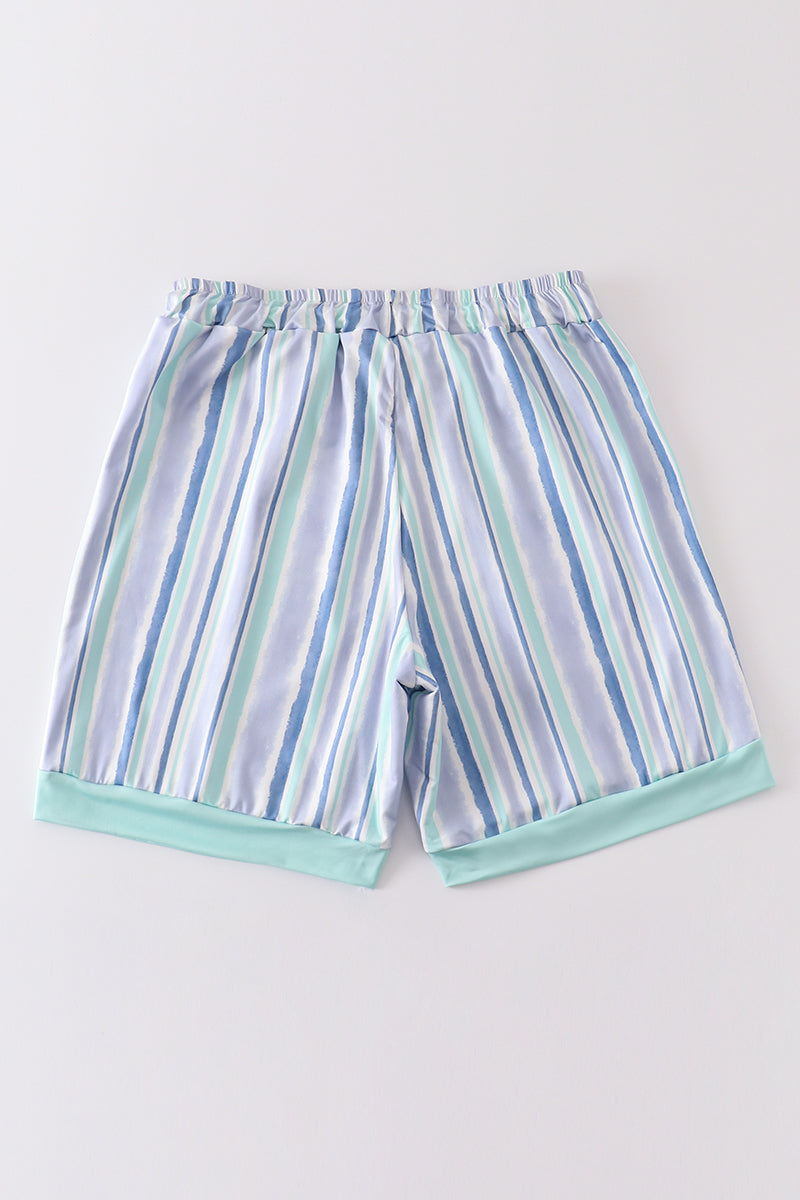 Blue Stripe Men Swim Trunks